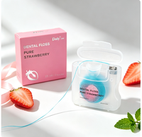 Fil dentaire extensible bicolore bleu et blanc infusé à l'huile de coco Cocofloss certifié CE et FDA Vente en gros usine