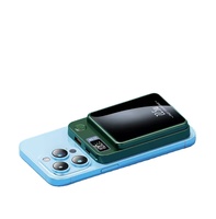 Mini chargeur portable 22,5 W à charge rapide compatible 5000 mAh 10000 mAh, affichage LED fin, batterie externe magnétique sans fil