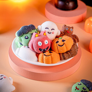 Paquete Mixto de Dulces de Halloween, Malvaviscos Multicolores para Niños, Diseños Dulces y Afrutados de Calabaza, Fantasma y Monstruo, Bolsas de 100g - Product Image 4