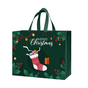 Borse Shopper Natalizie Riutilizzabili Personalizzate in Tessuto Non Tessuto, Borse Portaoggetti Natalizie - Vendita Calda - Product Image 1
