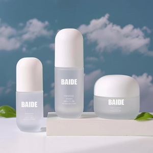 Nueva Llegada: Envases Cosméticos de Vidrio Esmerilado Redondos para Lápiz Labial, Suero para Ojos, Crema, Botella de 30ml, 40ml, 60ml, 100ml, 120ml, Botella con Bomba para Loción - Product Image 1