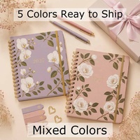 Carnet de notes à spirale Yihe New 8,5 x 11 pouces aux couleurs Morandi avec fleurs, options de coffret cadeau Noël/mariage disponibles