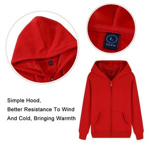 Sudadera con capucha unisex de moda con cremallera completa, blanca lisa, gruesa y pesada, estilo urbano, con etiqueta privada, personalizada - Product Image 3