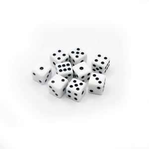 Dés de jeu en acrylique standard D6, petits, mini, blancs et noirs, 10 mm, pour la création d'art mosaïque DIY et les fêtes - Product Image 2
