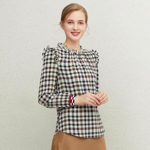 Camicetta da <span class=keywords><strong>Donna</strong></span> in Stile Francese, Design Autunnale Unico con <span class=keywords><strong>Colletto</strong></span> a <span class=keywords><strong>Volant</strong></span>, <span class=keywords><strong>Camicia</strong></span> Base di Alta Qualità - Product Image 4