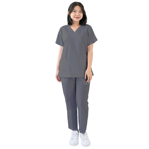 Conjunto Médico de Alta Calidad con Cómodo Top de Cuello en V y Pantalones de Cintura Elástica Diseñado para Profesionales de la Salud - Product Image 5