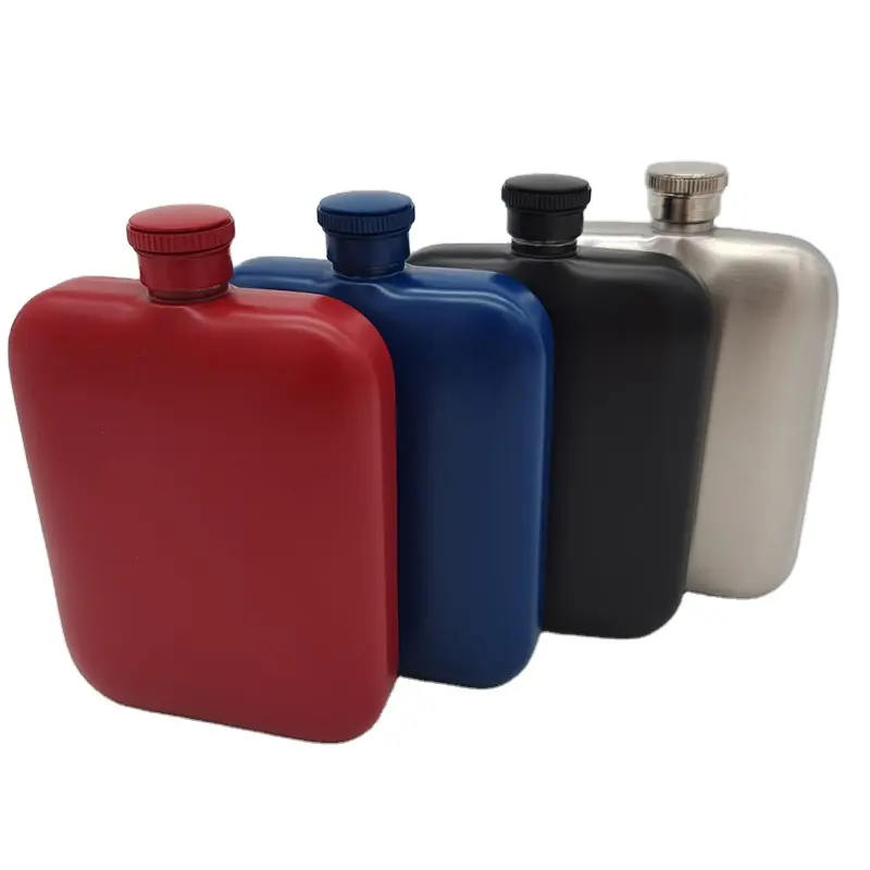 Factory wholesale new arrival 6oz special 304 stainless steel hip flask square hip flask with ball lid