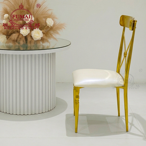 <b>Party</b> Furniture Rococo Stainless Steel Golden Wedding Chair For Event - Product Image 2