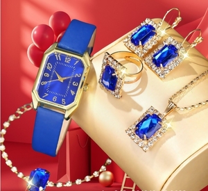 IStapromo Regalos de Moda, Juego de Relojes de Pulsera de Lujo para Mujer, Reloj de Pulsera con Pedrería en Forma de Estrella, Relojes de Vestir para Mujer - Product Image 3