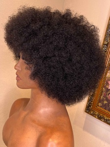 Perruque Lace Frontal wig naturelle bouclée, couleur 1B, populaire, à cuticule unique, cheveux humains, prix de gros - Product Image 3