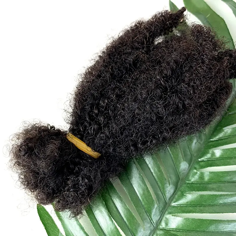 Extensões de cabelo humano encaracolado, 4b 4c afro cabelo humano cacheado a granel