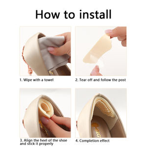 Semelles de confort pour femmes <span class=keywords><strong>Silicone</strong></span> Gel tasses Anti-douleur chaussure talon autocollants haut talon protecteur Pad Inserts taille de chaussure réducteur en rouge - Product Image 6