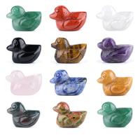 Cristal de guérison naturel sculpté à la main en forme de canard, style animaux miniatures, pierre semi-précieuse, décoration d'intérieur, ornements, cadeau