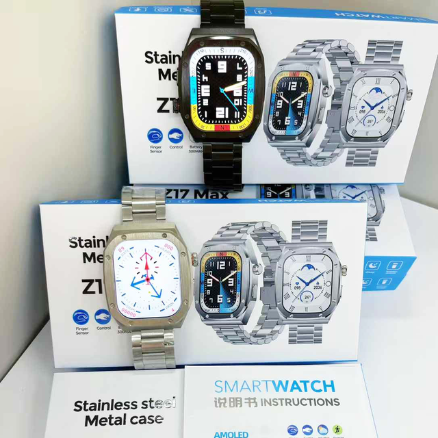 Z17 MAX Smart Watch Sport Watch BT Call Reminder IP67 Waterproof Stainless Steel Band IPS Display Sleep Tracker