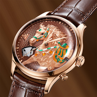 Montre mécanique Lucky Harvey pour homme, titane de grade 5, automatique, édition limitée Année du Cheval, étanche, saphir ZLS502