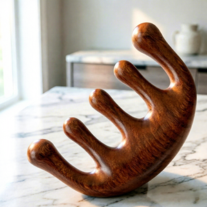 Maßgefertigter Holz-Therapie-Massagekamm für Kopf, Gesicht und Kopfhaut aus Sandelholz, Gua Sha Kamm, Massagegerät, Haarbürste zur Stresslinderung - Product Image 3
