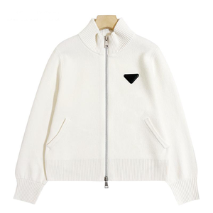 <span class=keywords><strong>Cardigan</strong></span> da Donna Personalizzato 100% Lana a Collo Alto con Doppia Cerniera Maglione Lavorato a Maglia Giacche Cappotti Abbigliamento Invernale - Product Image 1