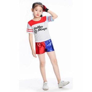 Disfraz de Halloween para Mujer y Niña, Camiseta <span class=keywords><strong>Azul</strong></span> y Roja, Pantalones Cortos, Abrigo, Guantes, Disfraz de Chica Mala de Lujo, DCMO-001 - Product Image 4