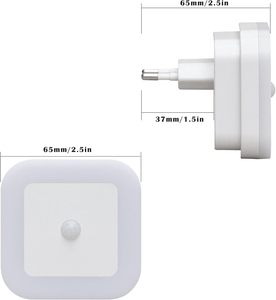 Lámpara LED Nocturna Cuadrada Inalámbrica, Luz Blanca Cálida, Minimalista, Mini, Enchufe EU/US, para Hogar, Dormitorio, Habitación Infantil, Decorativa - Product Image 5