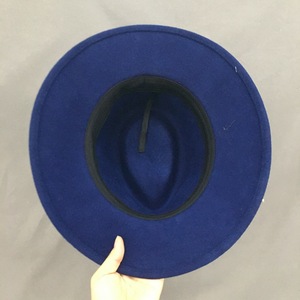 Pronto per la spedizione <span class=keywords><strong>donna</strong></span> blu 100% in feltro a tesa larga cappello fedora in feltro trilby abito da <span class=keywords><strong>donna</strong></span> cappelli <span class=keywords><strong>borsalino</strong></span> con nastro - Product Image 4