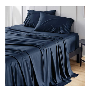 Juego de cama de bambú viscosa orgánica de lujo 100%, sábanas de calidad premium ultrasuaves y transpirables DE LA India - Product Image 1