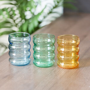 Vaso de Vidrio de Borosilicato Alto con Diseño de Ondas de Colores, Vasos Únicos para Beber, Café Helado, Cerveza Congelada, Vasos de Vino con Relieve - Product Image 4