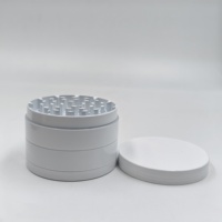 # New Arrival # Trending White Coated Herb Grinder Plate 4 Layers 63mm Smoking Grinders Dry Spice Crusher in Ceramic White Color