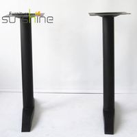 Vente en gros - Pieds de table doubles en métal noir moderne Sunshine JM3002 - Base de table basse pour plateau en marbre
