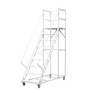 Công nghiệp thang kho xách tay hợp kim nhôm thang với lan can thép cán di động làm việc nền tảng thang - Product Image 5