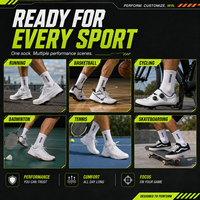 Chaussettes de sport personnalisées avec logo, couleur blanche, pour hommes et femmes, mi-mollet, respirantes, pour le basketball, faible MOQ