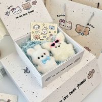 Boîte cadeau à fermeture magnétique imprimée mignonne, étui de rangement en papier avec motif animal de dessin animé et art éclaboussant pour emballage de cadeau d'anniversaire