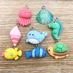 Accessoires de fabrication de bijoux en résine plastique DIY, série Océan, motifs tortue, coquillage, baleine, hippocampe, style dessin animé mignon - Product Image 4