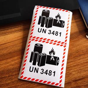 สติกเกอร์กันน้ำ UN3090 UN3091 UN3480 UN3481 ขายดี ป้ายเตือนแบตเตอรี่ลิเธียมไอออน รูปทรงตามสั่ง สี CMYK - Product Image 6