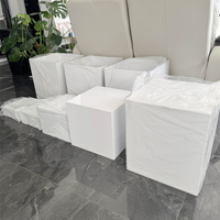 Présentoir Buffet en Acrylique Carré à 5 Faces, Grande Taille, Couleur Personnalisée, Cubes Emboîtables, Rehausseurs Alimentaires en Acrylique pour Usage Domestique ou Mariage