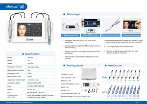 ระบบดิจิตอล 3 มิติ กึ่งถาวร 2 in 1 MTS จากโรงงานโดยตรง เครื่องสักแต่งหน้าดิจิตอล Artmex V8 พร้อมหัวสัก 2 ชิ้น - Product Image 6