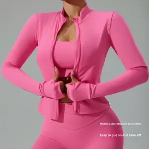 <span class=keywords><strong>Lulu</strong></span> – Nouveau T-shirt de sport léger à fermeture éclair, manches longues, respirant, en Spandex/Nylon, pour le yoga, l'entraînement et la course à pied pour femme - Product Image 4