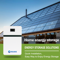 WINUNIK 51.2V 100Ah 5.12kWh Baterai Penyimpanan Energi Surya Rumah LiFePO4 yang Dapat Ditumpuk dan Dipasang di Dinding untuk Cadangan Daya PV Rumah Tangga