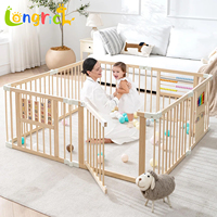 Parc de jeu en bois pour bébé avec jouets d'activités, clôture intérieure sécurisée pour enfants, aire de jeu Montessori pour tout-petits
