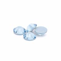 Strass en verre thermocollants écologiques bleu glace saphir cristallin scintillant pour application sur denim, en stock, livraison express