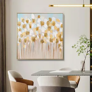 Abstrakte handgemalte Leinwand Wand kunst Hot Sale Blume Goldfolie Ölgemälde Haushalts waren für Restaurant Dekor