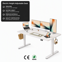 Bureau debout électrique ALINUNU à couleur personnalisée pour usage professionnel, bureau réglable en hauteur avec crochet pour casque