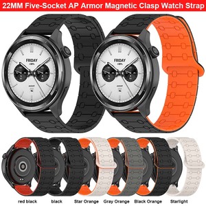 Forwelleny 22mm armadura AP de cinco cuentas silicona magnética <span class=keywords><strong>correa</strong></span> de dos tonos para <span class=keywords><strong>Huawei</strong></span> GT6/Xiao <span class=keywords><strong>Watch</strong></span> S4 pulsera Correas - Product Image 2