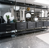 Système de rangement modulaire ouvert ZYTH avec éclairage LED / Étagères et tiroirs pour dressing / Meuble autoportant pour salon