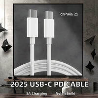 2025 nouveau câble de données de téléphone portable tressé 60W USB C en Nylon Type C Type C PD câble pour iPhone 16 16pro Max 15 15pro 15 Pro Max