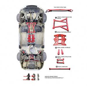 Vordere Federbein stange aus Aluminium für <span class=keywords><strong>Honda</strong></span> 9. Accord Spirior Hintere untere Hilfsrahmen strebe - Product Image 6