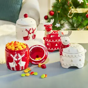 산타 눈사람 엘크 컨테이너 초콜릿 쿠키 저장 선물 크리스마스 사탕 항아리