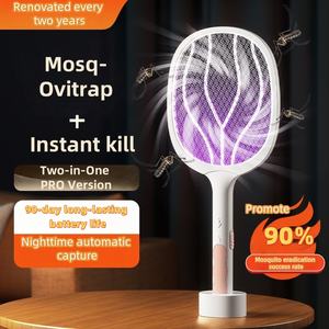 Ventes directes usine : Raquette anti-moustiques électrique 2-en-1 en ABS, rechargeable, à attaque instantanée, avec filet de sécurité multicouche - Product Image 2