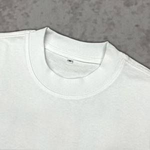 T-shirts en coton de haute qualité 220 g/m² à col rond, blancs, coupe courte, épais, amples, pour hommes, style boxy, été - Product Image 3
