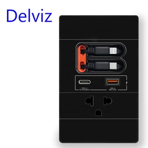 <span class=keywords><strong>Prise</strong></span> murale standard thaïlandaise Delviz avec <span class=keywords><strong>USB</strong></span>, <span class=keywords><strong>prise</strong></span> <span class=keywords><strong>USB</strong></span> de charge rapide 20W PD, anti-effraction, <span class=keywords><strong>c</strong></span>âbles intégrés rétractables - Product Image 2