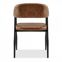 JP Meubles de magasin de café en gros bon marché Fauteuil en cuir PU Chaise de salle à manger Chaises et tables de restaurant d'intérieur